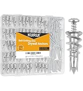 KURUI Metal Self Drilling Drywall Anchors, 116PCs Hollow Zinc Wall Anchors and Screws Kit, 58 Hea...