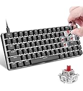 60% Mechanical Gaming Keyboard,Hot Swappable Compact 82 Keys Wired Mechanical Keyboard with White...