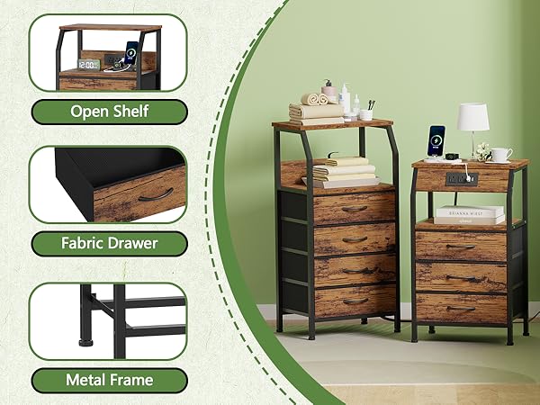 Night Stand with Charging Station