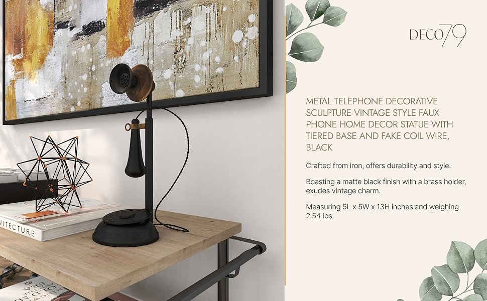 Deco 79 Vintage Black Sculpture