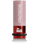 WORKPRO 1/2" Drive Lug Nut Impact Duty Socket, 21mm Deep Thin Wall Socket, Made of Premium Cr-Mo ...