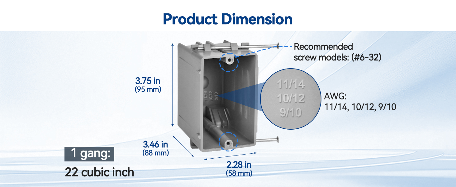 New Work Outlet Box Dimension