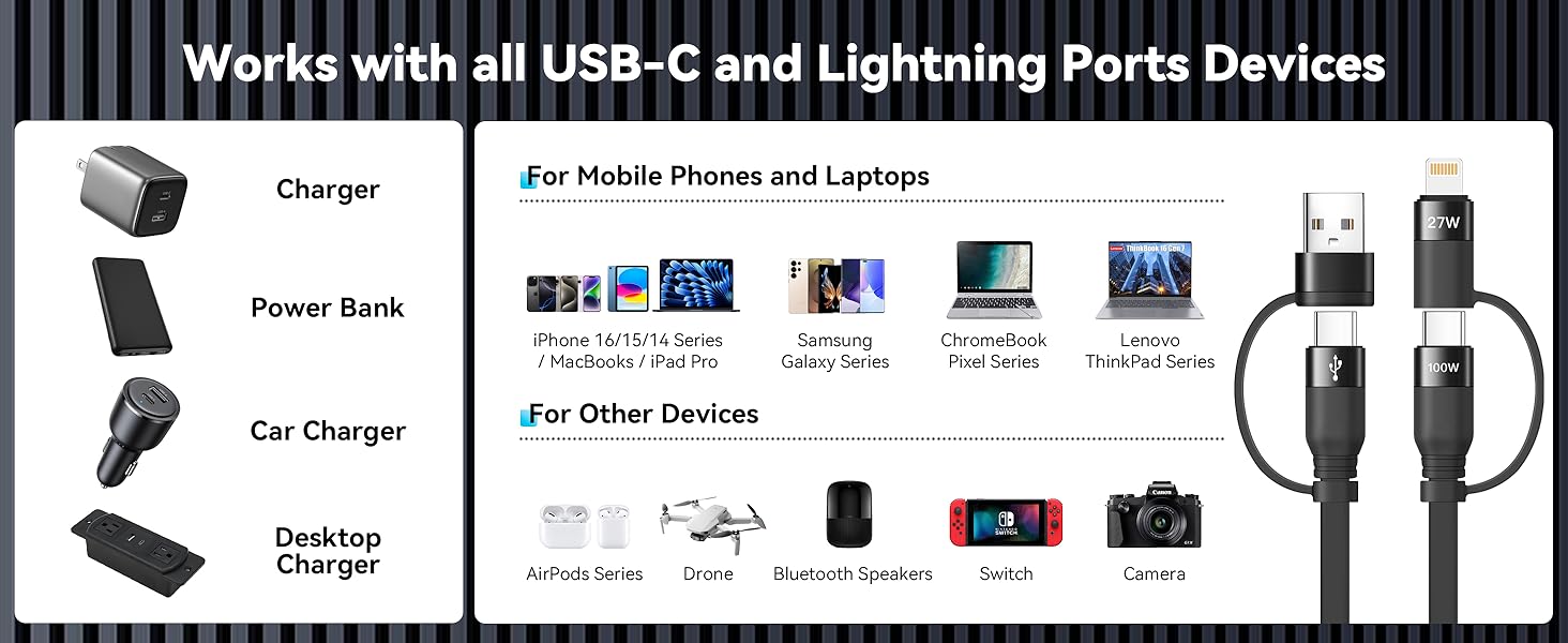 retractable usb c to lightning cable usb c to usb c charger usbc to c/l chargring cable usbc charger