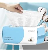 100 Count Disposable Face Towel, Biodegradable Cotton Facial Dry Wipes, Super Soft &amp; Thick Face C...