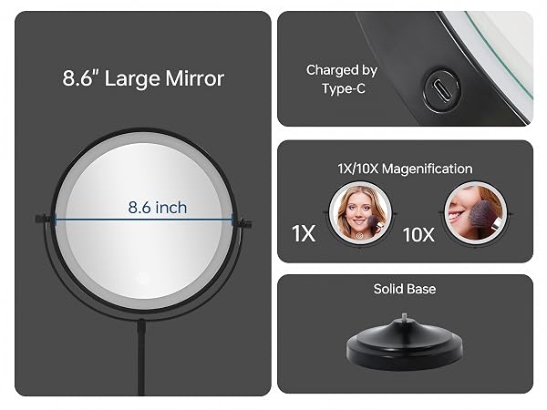 Height Adjustable Makeup Mirror