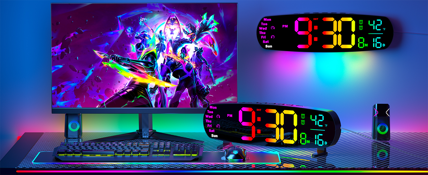 gamer room digital clock