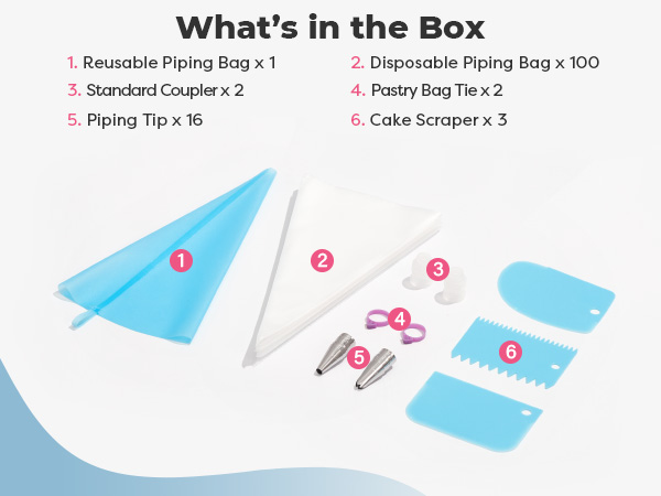 piping bags and tips set