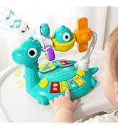 iPlay, iLearn Baby Dinosaur Musical Piano Toy, Infant Tummy Time Music Toy W/ Light Sound, Toddle...