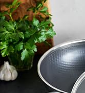 Blue Diamond Hybrid Stainless Steel 12” Wok with Lid, PFAS-Free Non-Stick Ceramic High Wall Stir-...