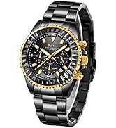 FANMIS Mens Luxury Wrist Watches Luminous Chronograph Analog Quartz Stainless Steel Fashion Water...