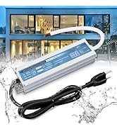 LED Driver 60 Watts 12V with Plug, Waterproof DC Low Voltage Transformer Power Supply Trans...