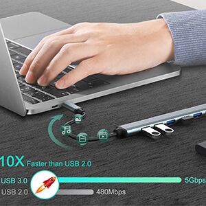 USB C Hub, USB hub 3.0 with 4 port for laptop
