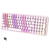 COVEVA Colorful Bluetooth Keyboards, Wireless Keyboard Multi-Device (USB + Dual BT), Compact 100 ...