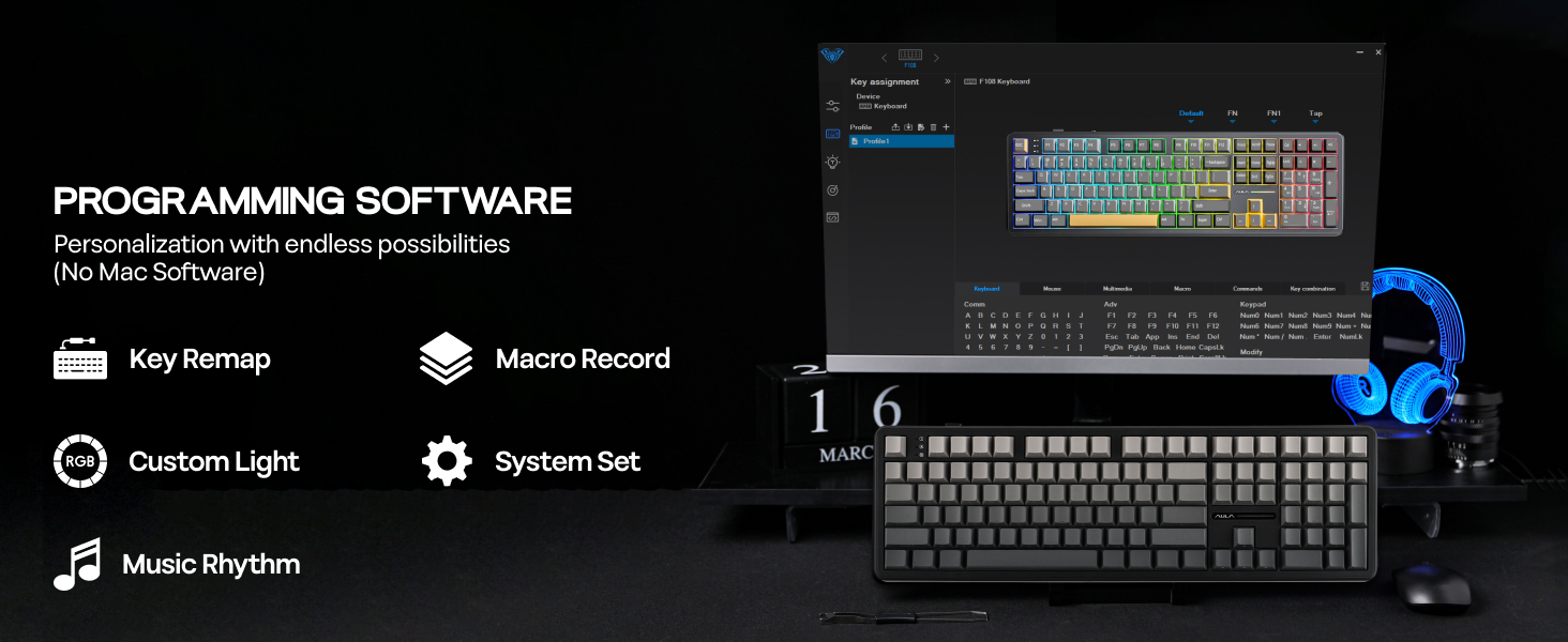 F108 Wireless Gaming Keyboard