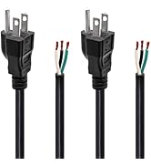 Richtmall 2Pack Power Cord Replacement,6.46Ft Cable 110V 115V 120V 300V Pigtail for Appliance, NE...