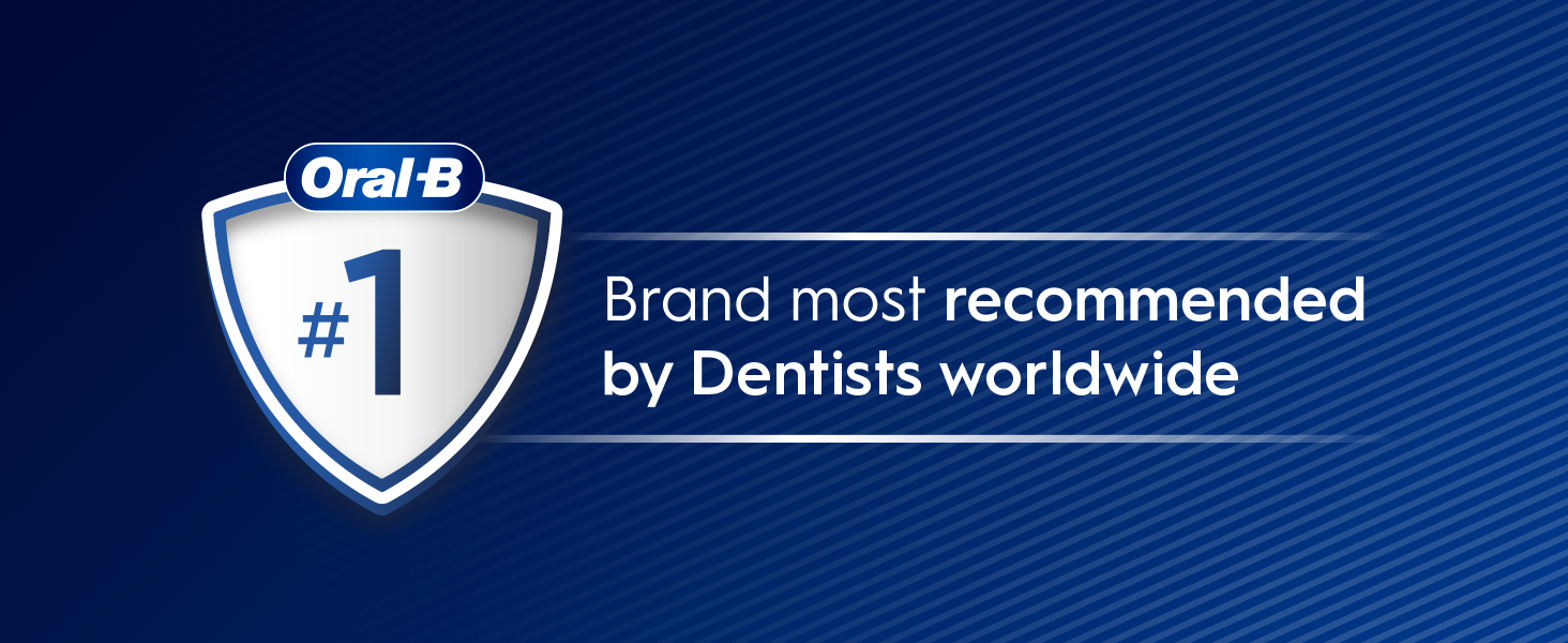Oral-B #1 brand most recommended by dentists worldwide.