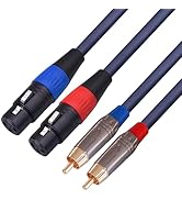 Yumiwoow Dual XLR to RCA Cable, Dual XLR Female to Dual RCA Male Cable, 2 XLR Female to 2 RCA Mal...