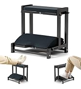 Atoping Double Step Foot Rest for Under Desk at Work,Adjustable Wooden Foot Stool with 4 Heights,...