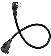 SPARKING Flat Wall Plug Short Grounded Extension Cord - 1.5FT Black Flat Plug Short 3Prong Power ...
