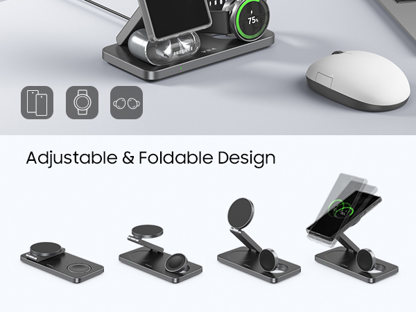 3 in 1 Foldable Magnetic Wireless Charging Station for Samsung