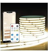 DAYBETTER Smart COB LED Strip Light, Natural White Led Light Strips with Remote and App, 16.4 ft ...