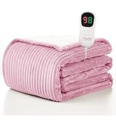 Homemate Heated Blanket Electric Throw - 50"x60" Heating Blanket Throw 1/2/4/6/8 Hours Auto-Off 1...