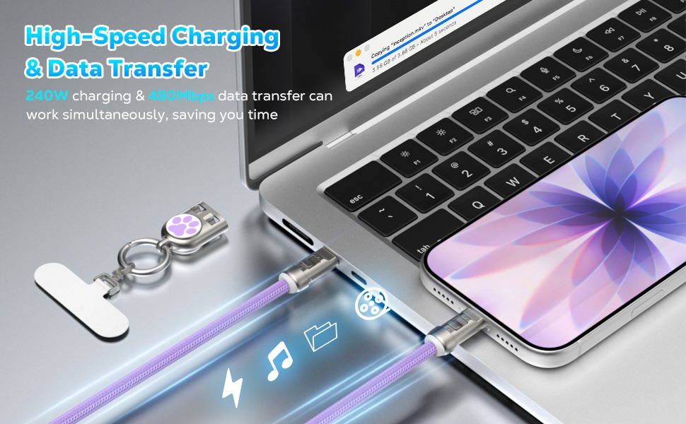 phone wrist strap charging cable