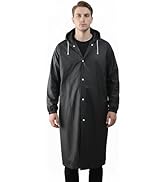Loomluxe EVA Raincoat for Adults - Reusable Transparent Poncho, Waterproof &amp; Breathable Rain Wear...