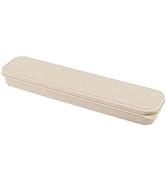 OriGlam 1pcs Reusable Utensils Wheat Straw Travel Cutlery Box, Portable Tableware Flatware Box fo...