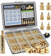 FFVRVSS 460+7Pcs M2 M2.5 M3 M4 M5 M6 Premium Brass Threaded Inserts, Metric Brass Knurled Nuts As...
