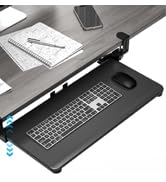 Xyndyx Keyboard Tray Under Desk, Pull Out Keyboard &amp; Mouse Tray with Adjustable C-clamp, 25.6 x 1...