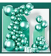 PartyWoo Metallic Green Balloons, 100 pcs Green Metallic Balloons Different Sizes Pack of 18 Inch...