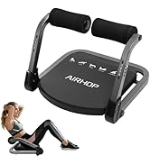 AIRHOP Ab Machine for Stomach Workout, Abs Workout Equipment for Sit Up Exercise, 4-Speed Adjusta...