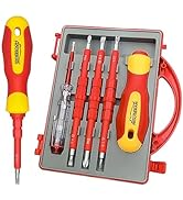 Insulated Screwdriver, HOUSERAN 5 Pcs Screwdriver Set, Electrician Tools Kit with Case, 1000V, Sc...