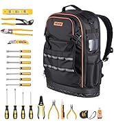 VEVOR Tool Backpack with Tools, 65 Pockets, Heavy-duty Tools Storage Organizer Bags with Laptop C...