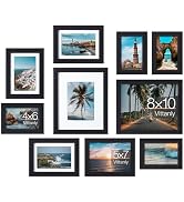 Vittanly 10 Pack Picture Frames Collage Wall Decor, Gallery Wall Frame Set for Wall or Tabletop D...
