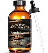 Auelife 4oz Sandalwood &amp; Oud Essential Oils for Diffusers for Home - Warm Woody Fragrance Oil for...