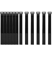 [16 Pack] 1 x 12" Hook and Loop Reusable Fastening Nylon Cable Straps by YiwerDer, Durable Functi...