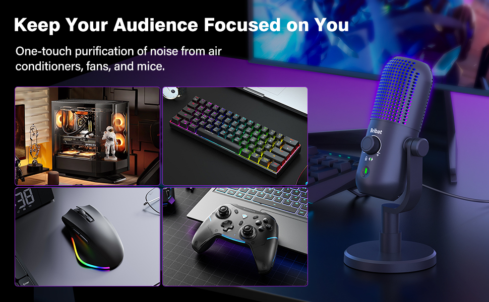 podcast mic features noise reduction capabilities.