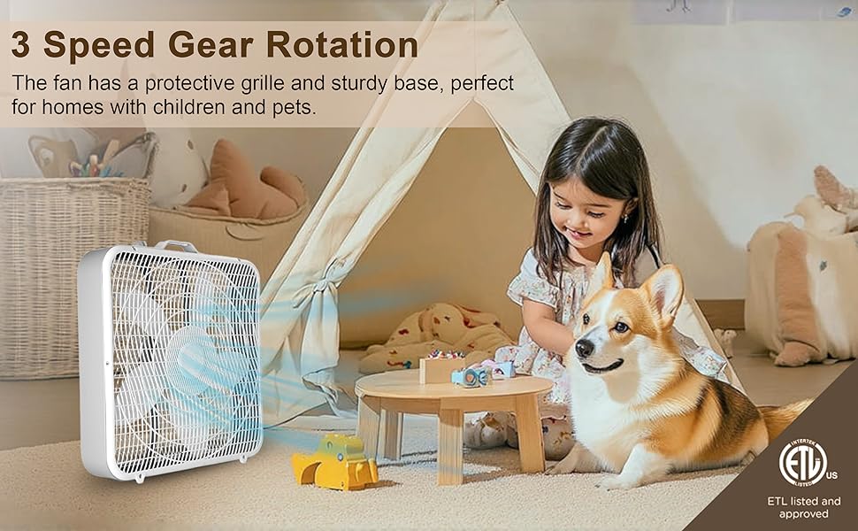 3 Speed Fan, Protective and Sturdy