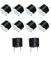 mxuteuk 10pcs DC5V Black Mini Active Piezo Buzzers Electronic Buzzer Alarm Sounder Speaker Beep T...