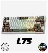 RK ROYAL KLUDGE L75 Gasket Mount Mechanical Keyboard w/Knob/Macro Keys &amp; Touchable Nameplate, Tri...