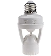 Motion Sensor Light Socket, PIR Motion E26 Screw Bulb Adapter, Adjustable Auto On/Off Night Light...