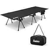 Anbte Height Adjustable Camping Cot with Storage Net &amp; Bag, Support up to 400lbs Comfortable Port...