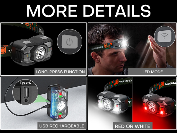 head lamps led rechargeable