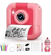 Instant Print Camera for Kids,Christmas Birthday Gifts Toy for Girls HD Video Camera for Kids,Kid...