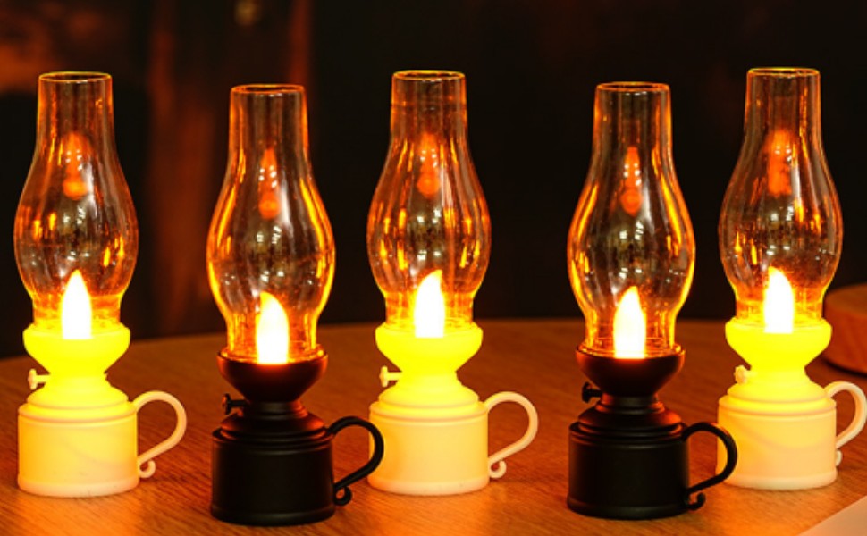 Led Vintage Kerosene Lamp Electronic Swing Candle