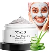 SYABO ian White Clay Refreshing Pore Mask, Blackhead Remover for Face, Resurfacing Mask 200...