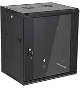 Tedgetal 12U Wall Mount Server Cabinet Network Rack Enclosure Locking Glass Door