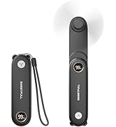 SWEETFULL Portable Handheld Mini Fan with LED Display, 2-in-1 Personal Foldable USB Rechargeable ...